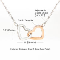 Interlocking Hearts Necklace for Sister from Sister - Mother's Day Gift