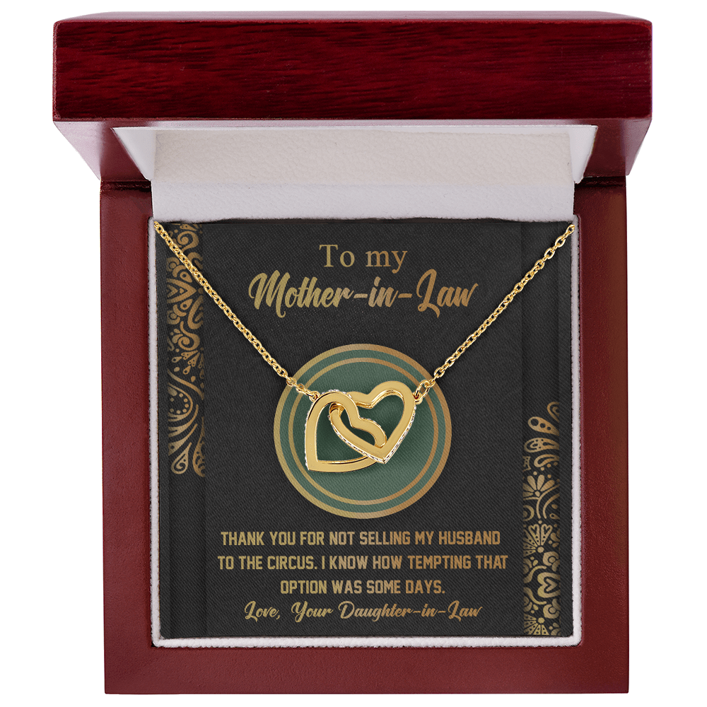 Interlocking Hearts Necklace – Funny Mother - in - Law Gift - TreasuredTale