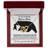 Interlocking Hearts Necklace – Funny Mama Bear Gift - TreasuredTale