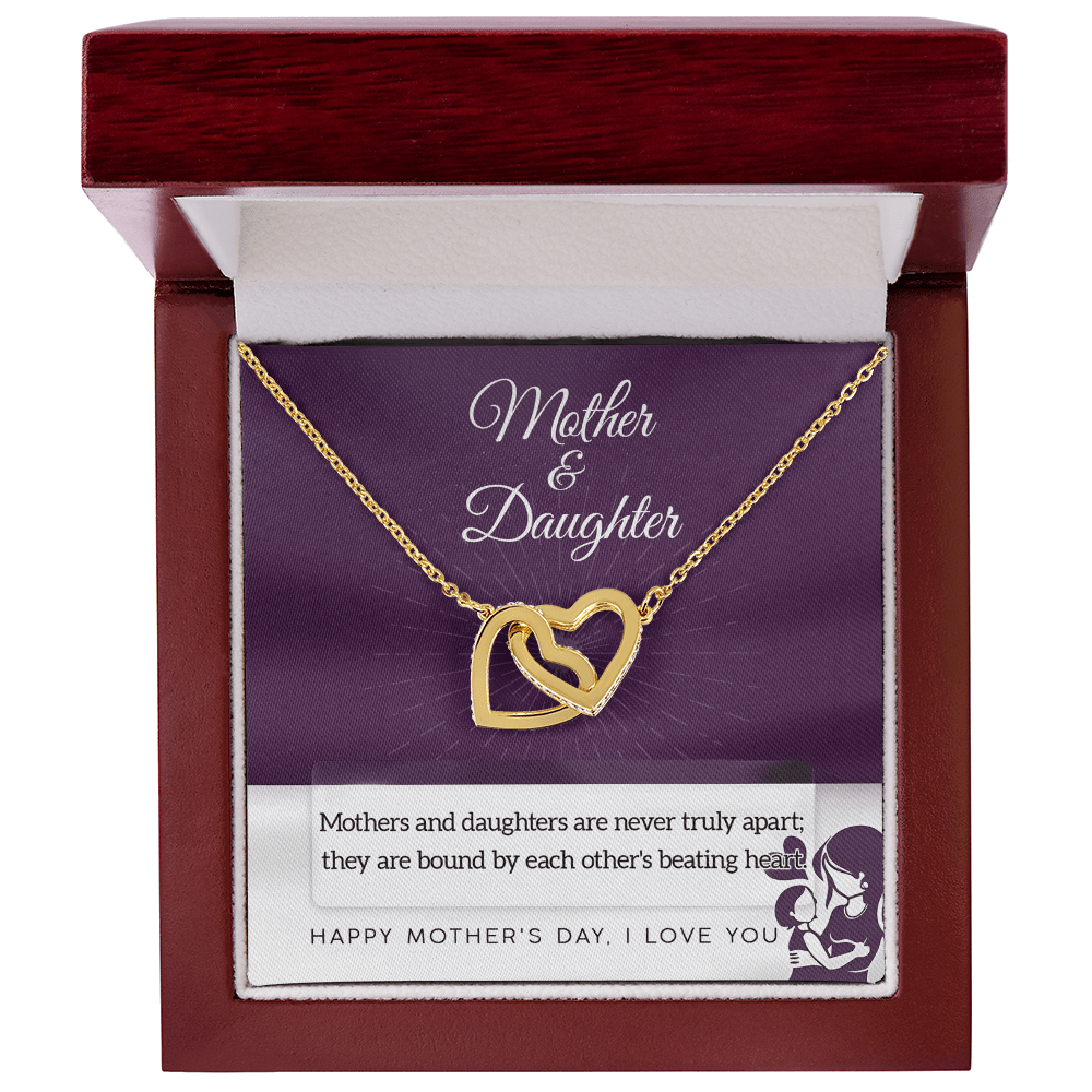 Interlocking Hearts Necklace – Mother and Daughter Gift - TreasuredTale