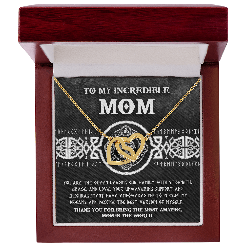 Interlocking Hearts Necklace – Queen Mom Gift of Strength - TreasuredTale
