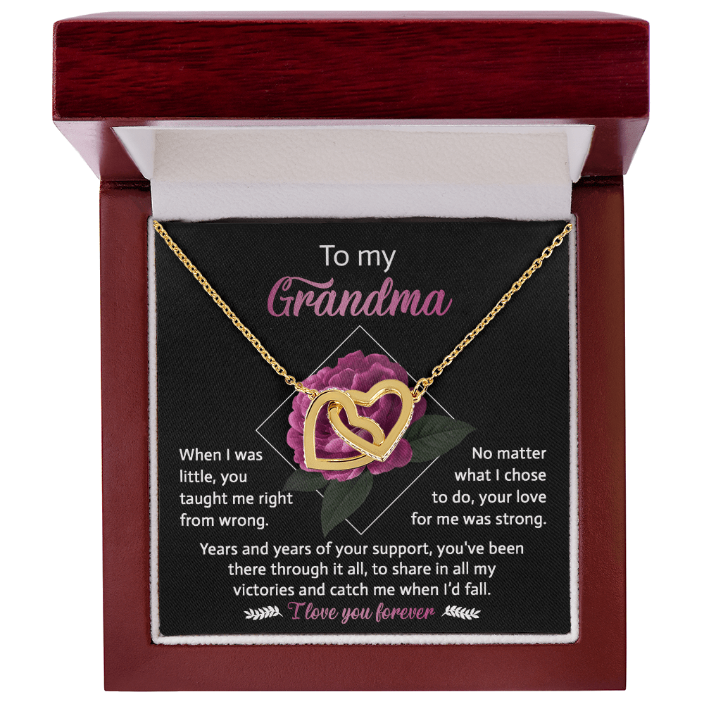 Interlocking Hearts Necklace – Gift for Loving Grandma - TreasuredTale