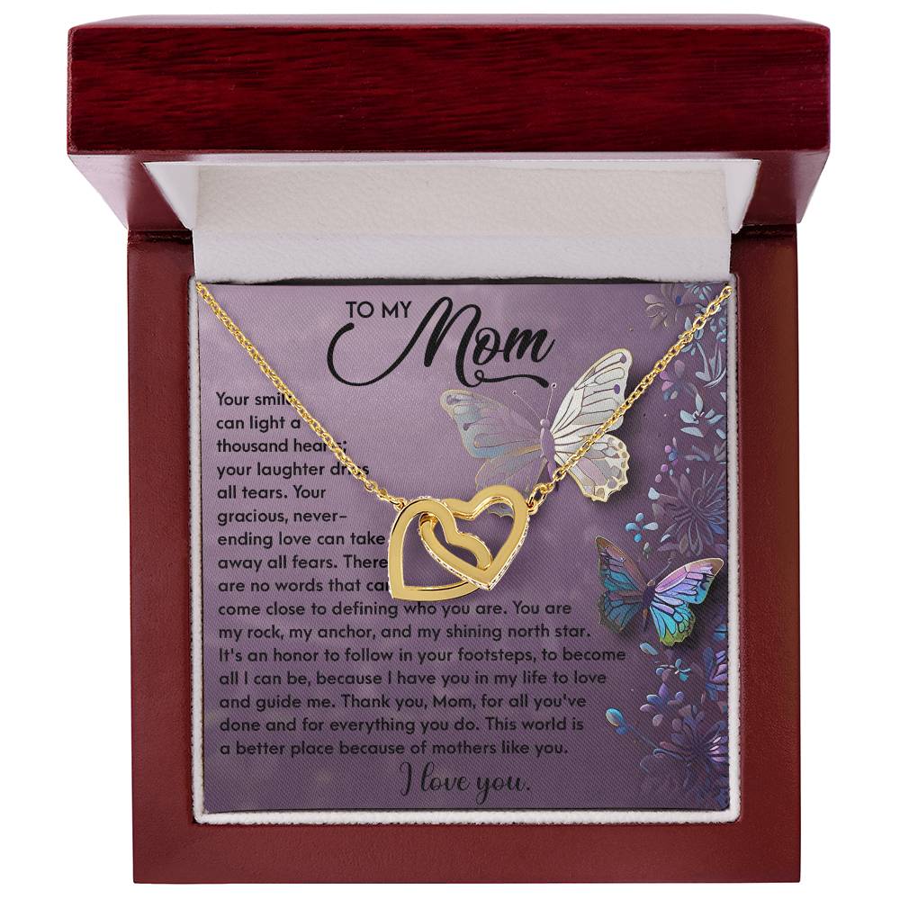 Interlocking Hearts Necklace – Mom Gift of Guidance and Light - TreasuredTale