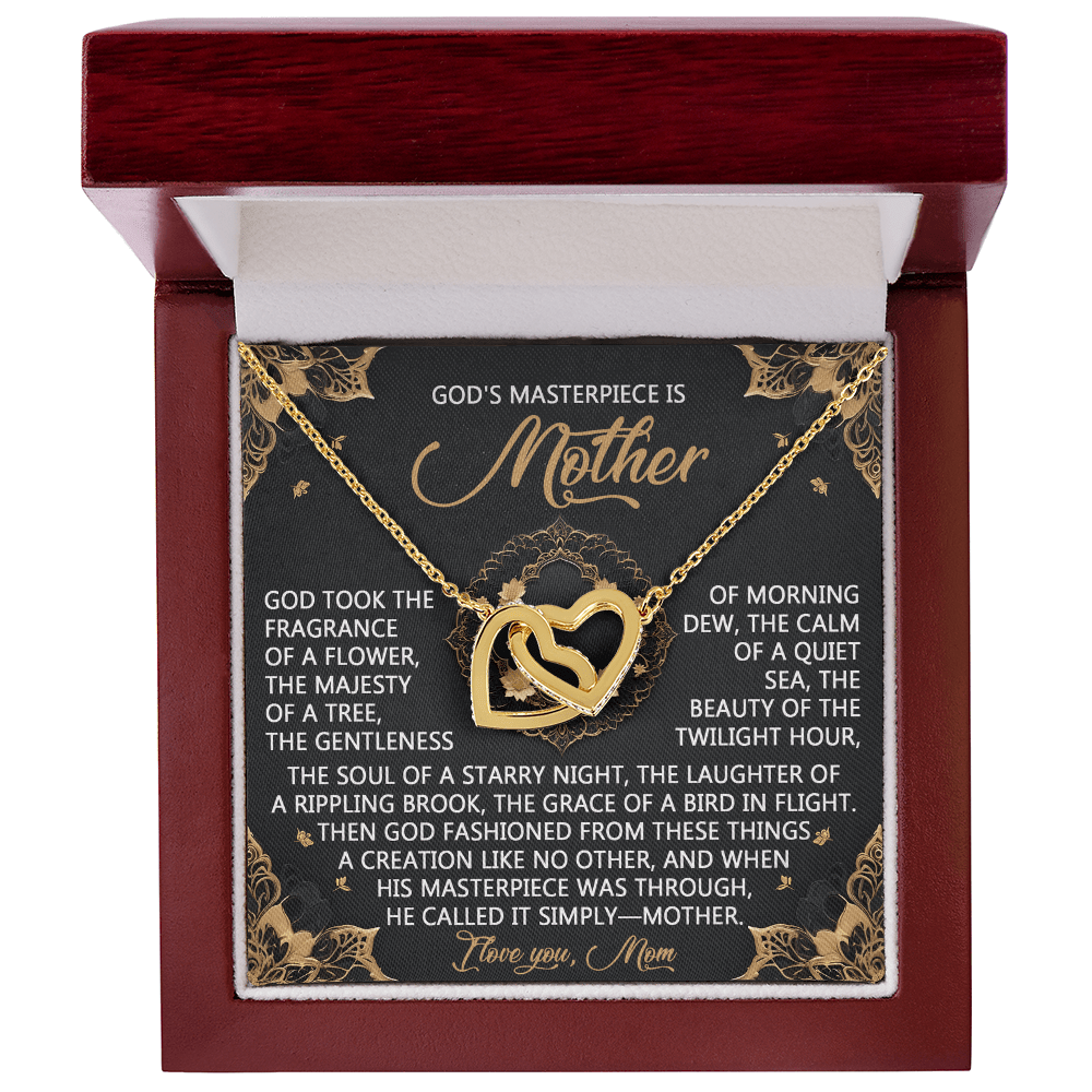 Interlocking Hearts Necklace – God's Masterpiece Mom Gift - TreasuredTale