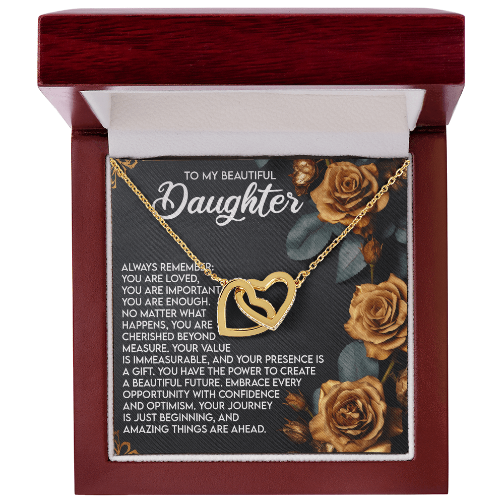 Interlocking Hearts Necklace – Daughter Gift of Confidence - TreasuredTale