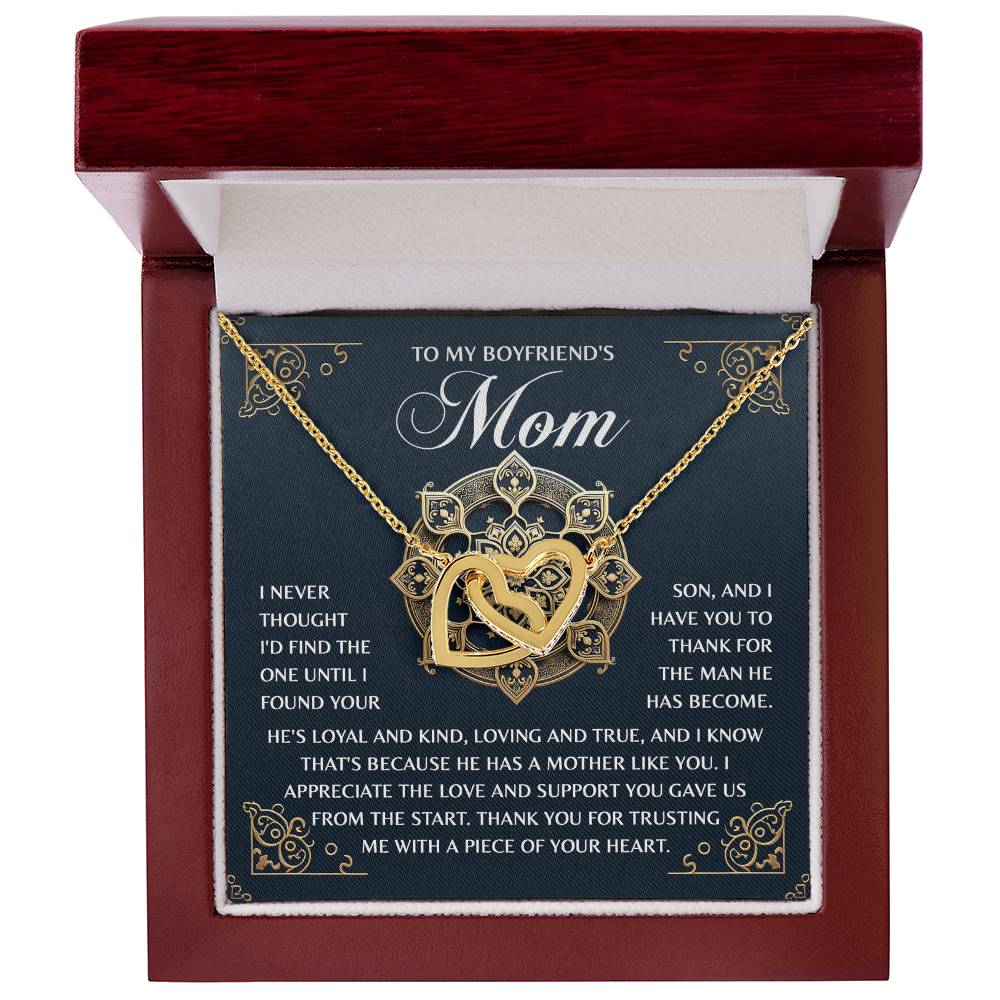 Interlocking Hearts Necklace – Thank You Boyfriend's Mom Gift - TreasuredTale