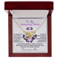 Interlocking Hearts Necklace – Funny Five - Star Mom Gift - TreasuredTale