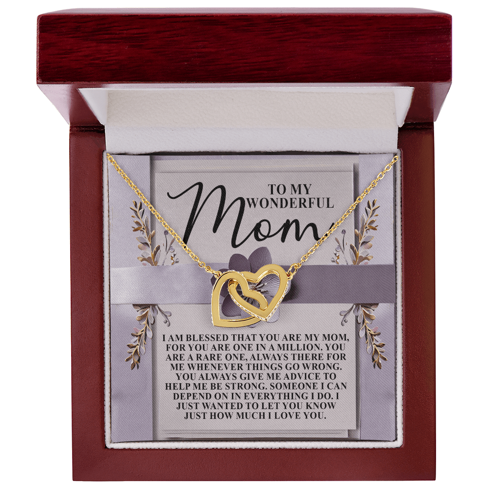 Interlocking Hearts Necklace – One - in - a - Million Mom Gift - TreasuredTale