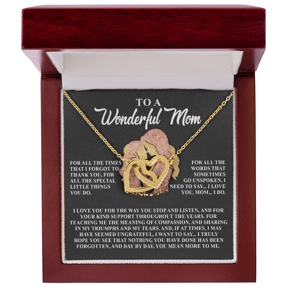 Interlocking Hearts Necklace – Thankful Mom Gift - TreasuredTale