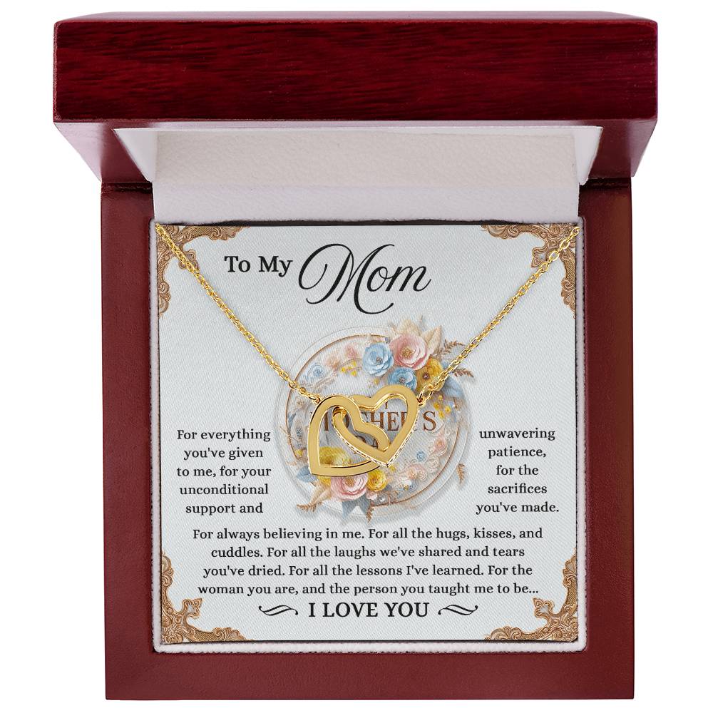 Interlocking Hearts Necklace – Sacrificing Mom Gift - TreasuredTale