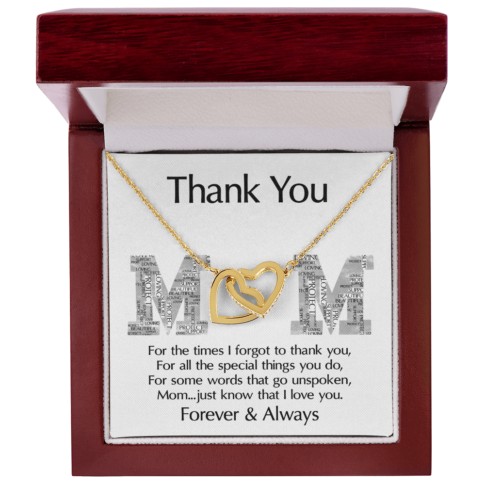 Interlocking Hearts Necklace – Thank You Mom Gift - TreasuredTale