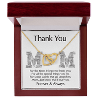 Interlocking Hearts Necklace – Thank You Mom Gift - TreasuredTale