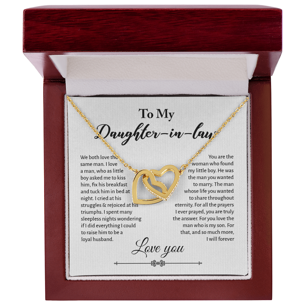 Interlocking Hearts Necklace for Daughter-in-law - Mother's Day Gift