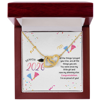 Interlocking Hearts Necklace - Senior Graduation, Gift for Daughter