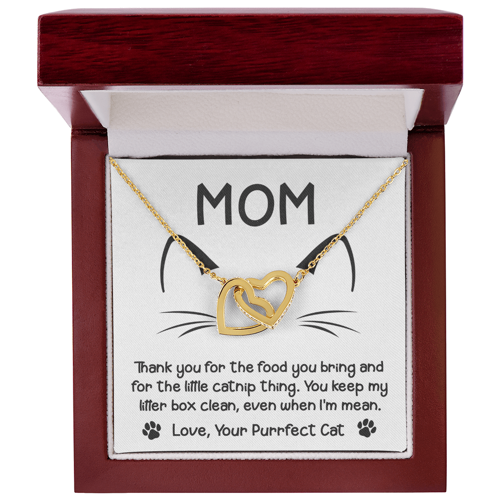Interlocking Hearts Necklace – Funny Cat Mom Gift - TreasuredTale