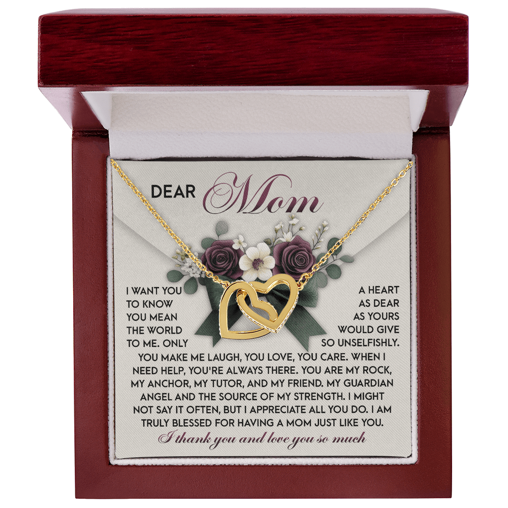 Interlocking Hearts Necklace – Mom Gift of Strength and Blessings - TreasuredTale