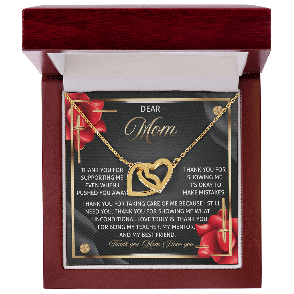 Interlocking Hearts Necklace – Unconditional Love Mom Gift - TreasuredTale