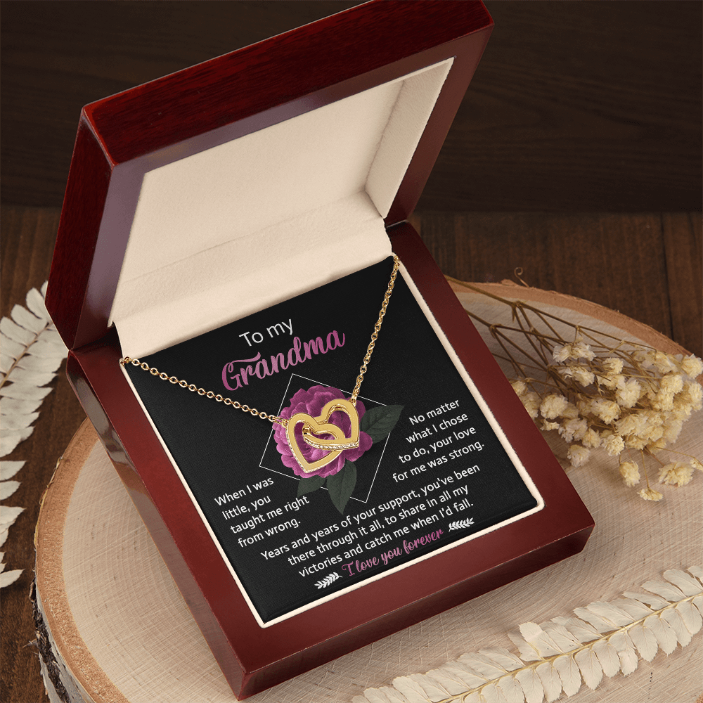 Interlocking Hearts Necklace – Gift for Loving Grandma - TreasuredTale