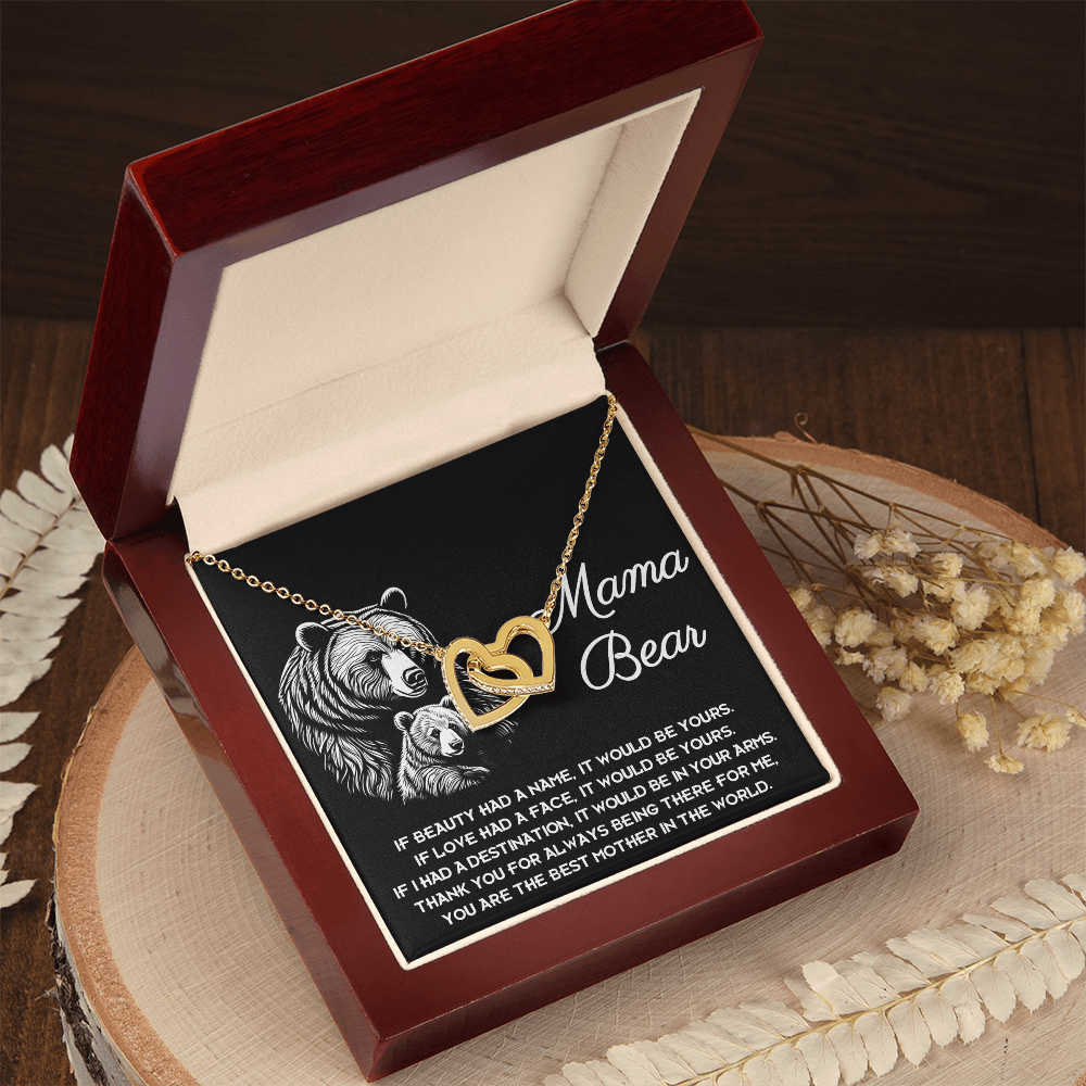 Interlocking Hearts Necklace – Gift for Loving Mama Bear - TreasuredTale