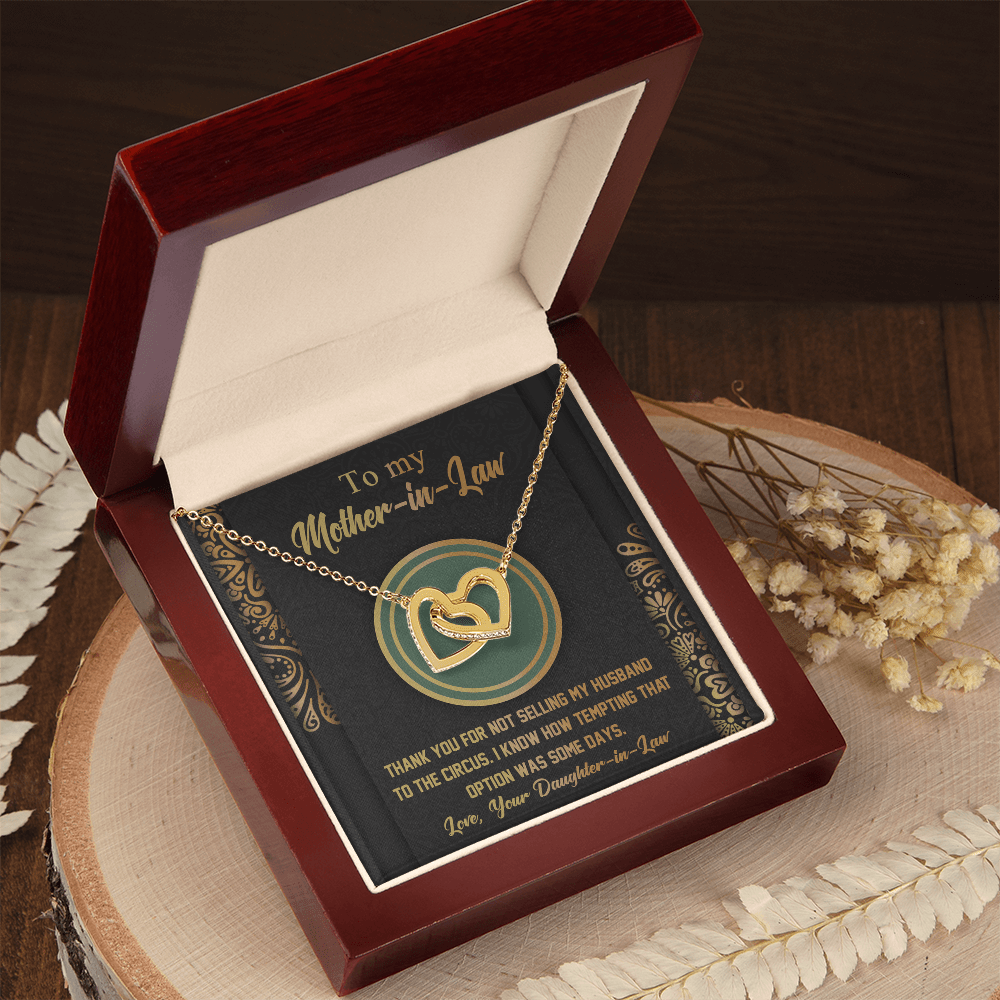 Interlocking Hearts Necklace – Funny Mother - in - Law Gift - TreasuredTale