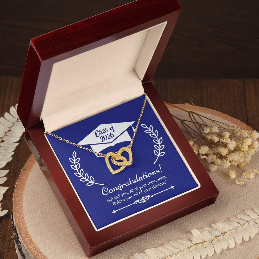 Interlocking Hearts Necklace - On Your Graduation Day
