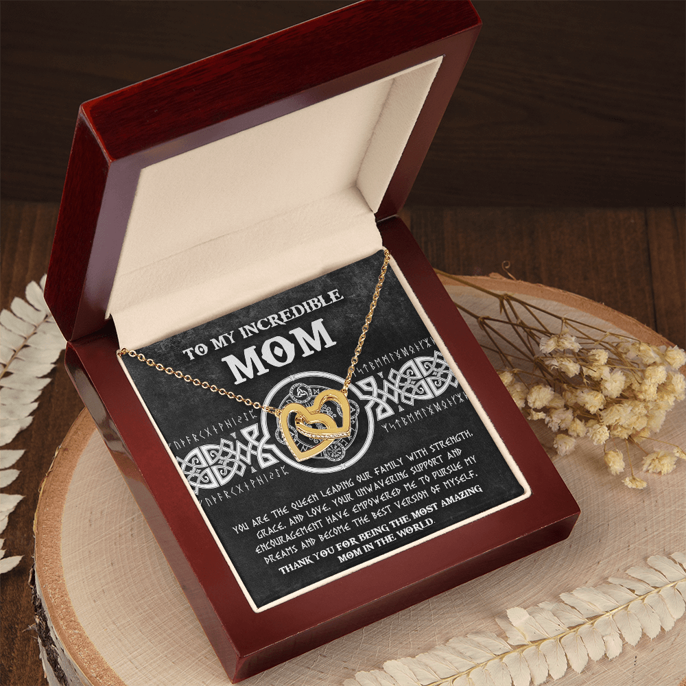 Interlocking Hearts Necklace – Queen Mom Gift of Strength - TreasuredTale