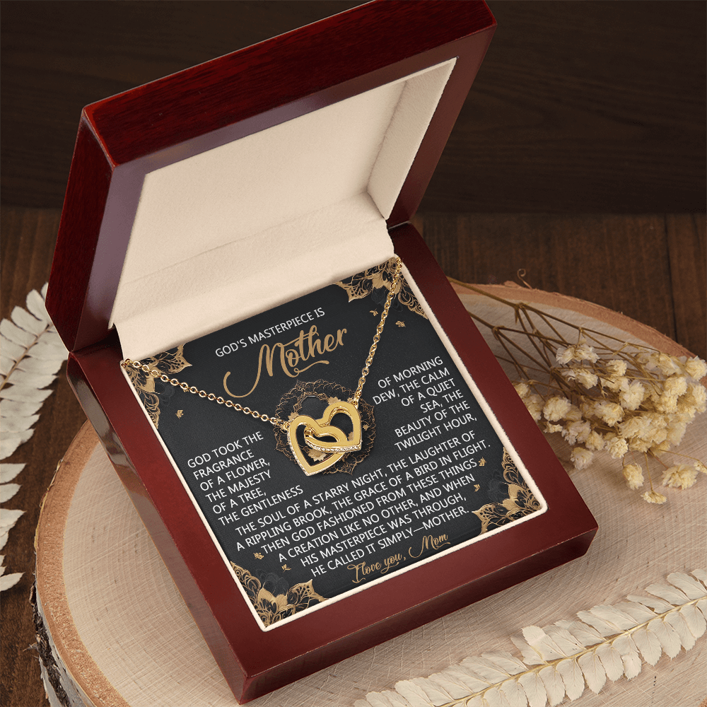 Interlocking Hearts Necklace – God's Masterpiece Mom Gift - TreasuredTale