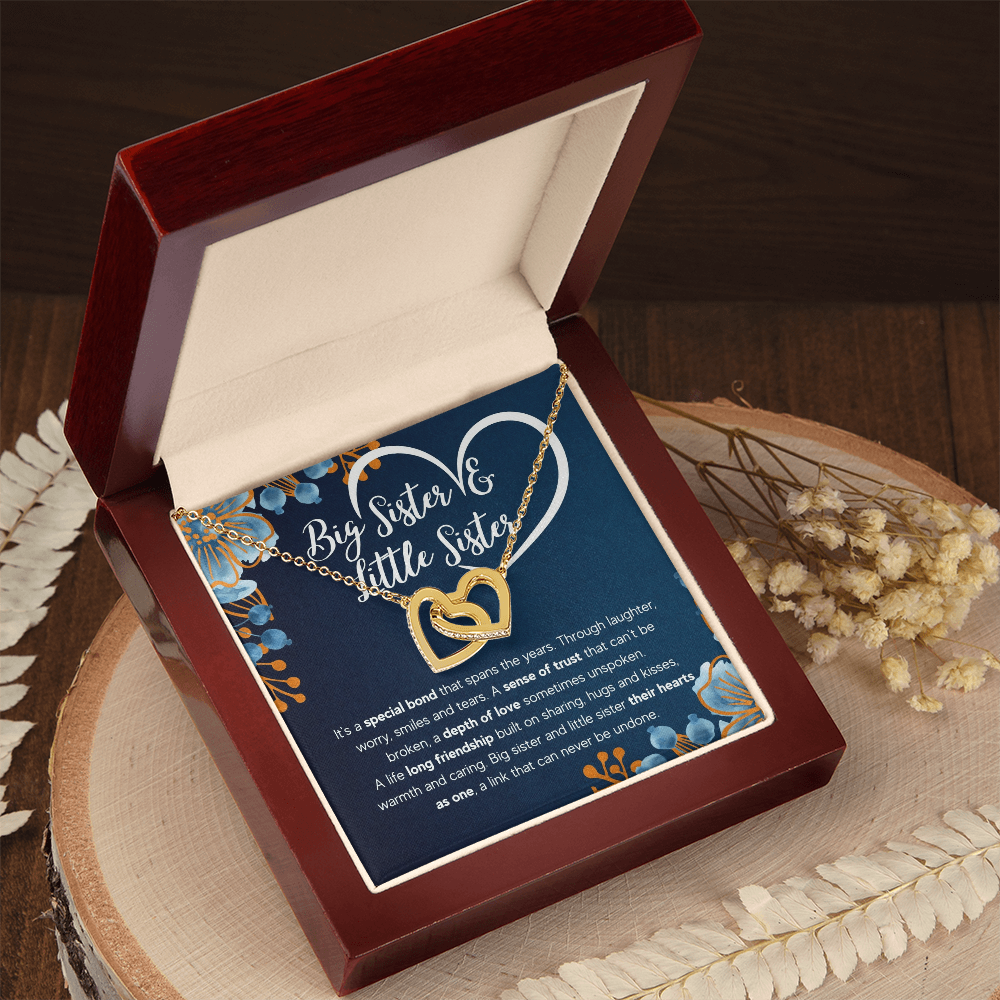 Interlocking Hearts Necklace for Sister from Sister - Mother's Day Gift