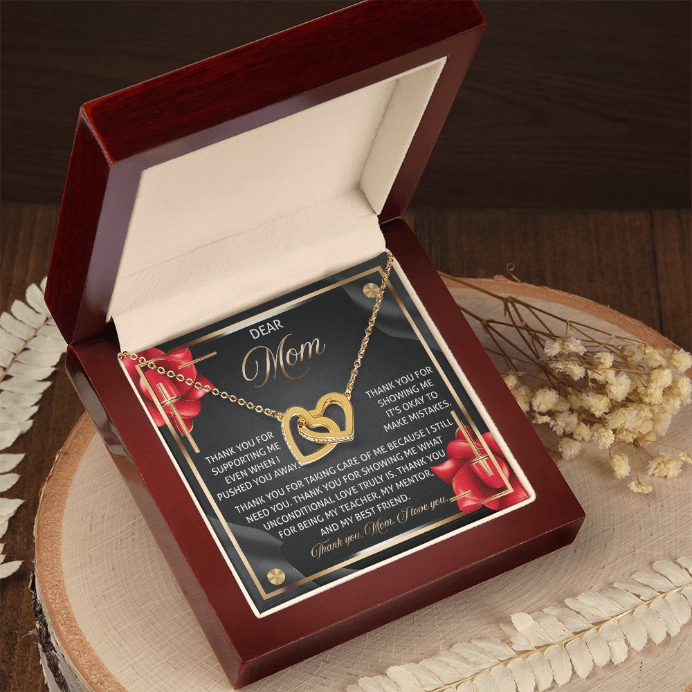 Interlocking Hearts Necklace – Unconditional Love Mom Gift - TreasuredTale