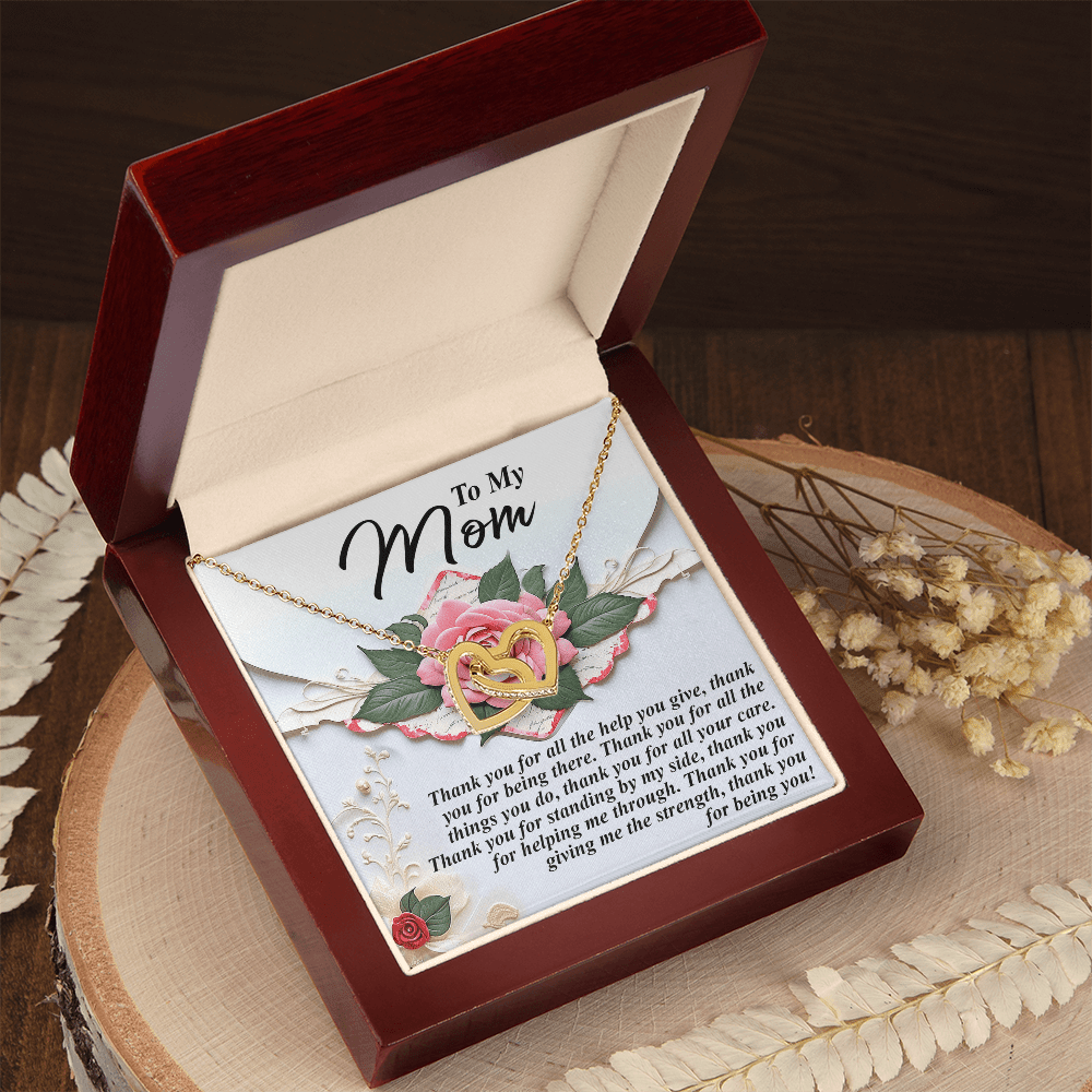 Interlocking Hearts Necklace – Thank You Mom Gift - TreasuredTale