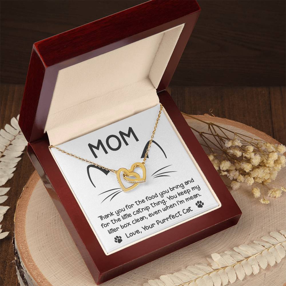 Interlocking Hearts Necklace – Funny Cat Mom Gift - TreasuredTale