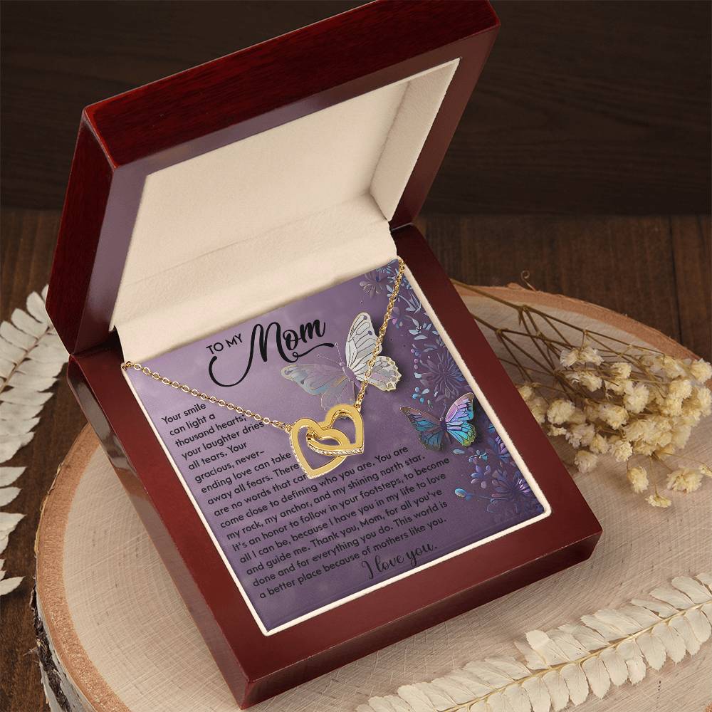Interlocking Hearts Necklace – Mom Gift of Guidance and Light - TreasuredTale