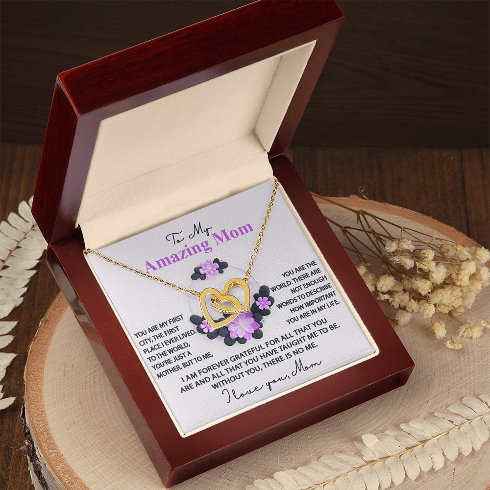 Interlocking Hearts Necklace – Funny Five - Star Mom Gift - TreasuredTale