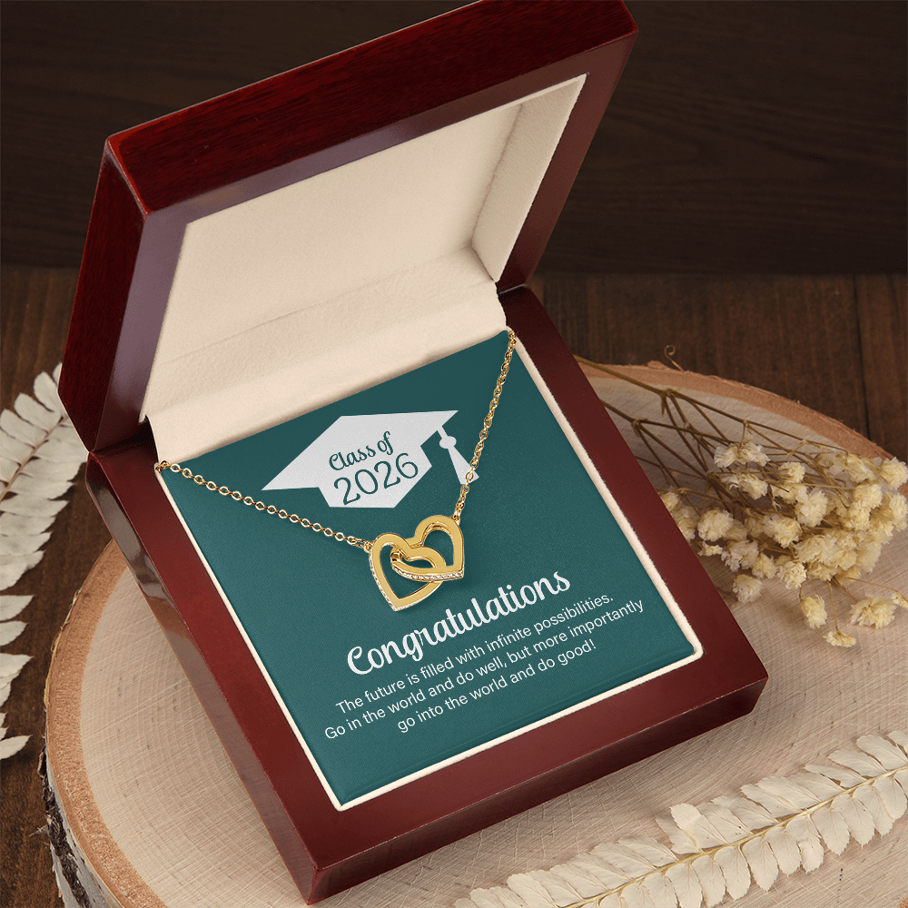 Interlocking Hearts Necklace - Go Into The World And Do Well
