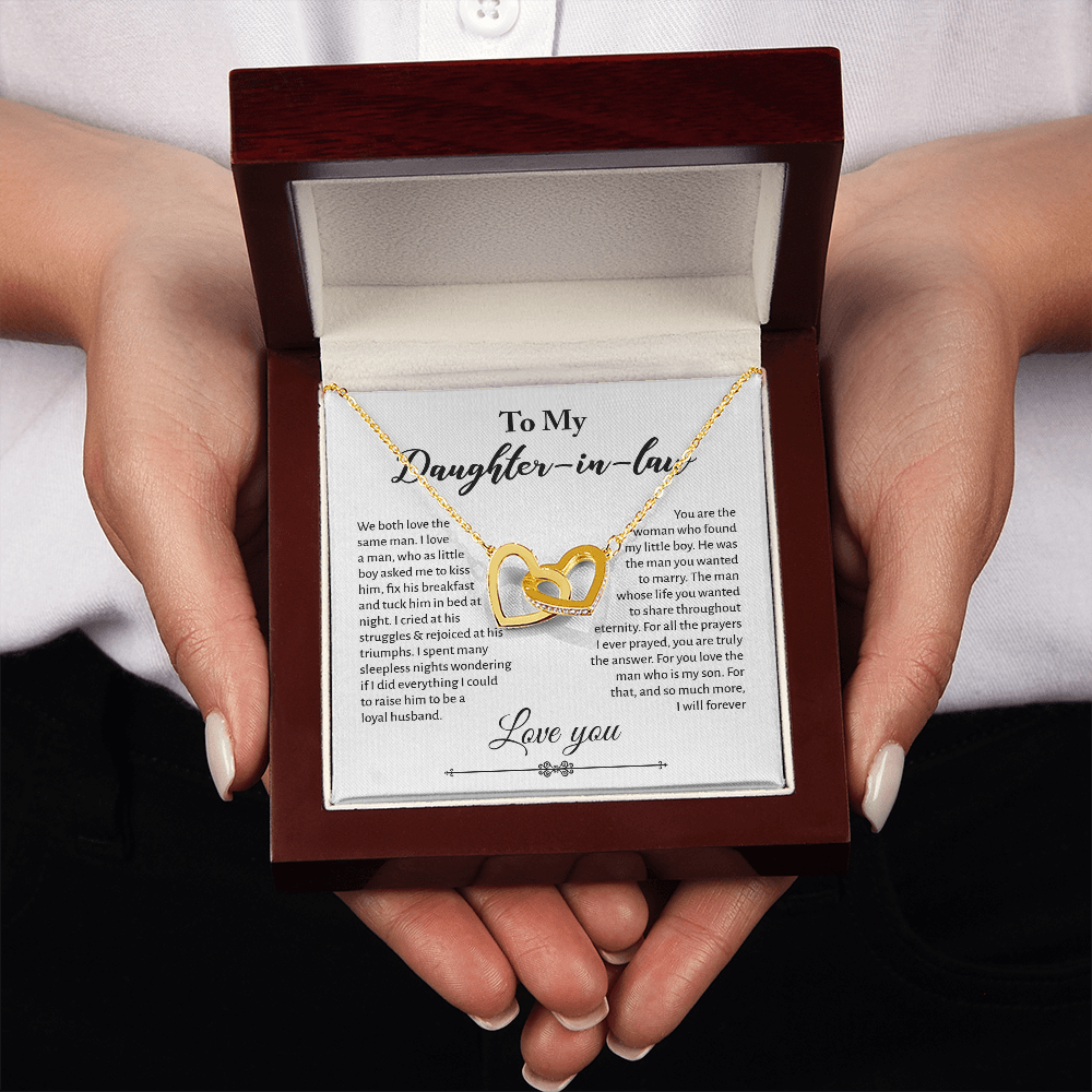 Interlocking Hearts Necklace for Daughter-in-law - Mother's Day Gift