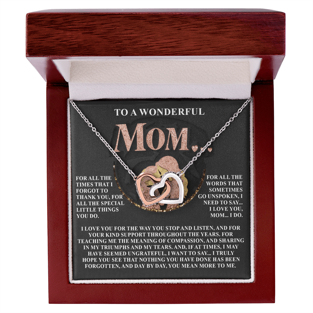 Interlocking Hearts Necklace – Compassionate Mom Gift - TreasuredTale
