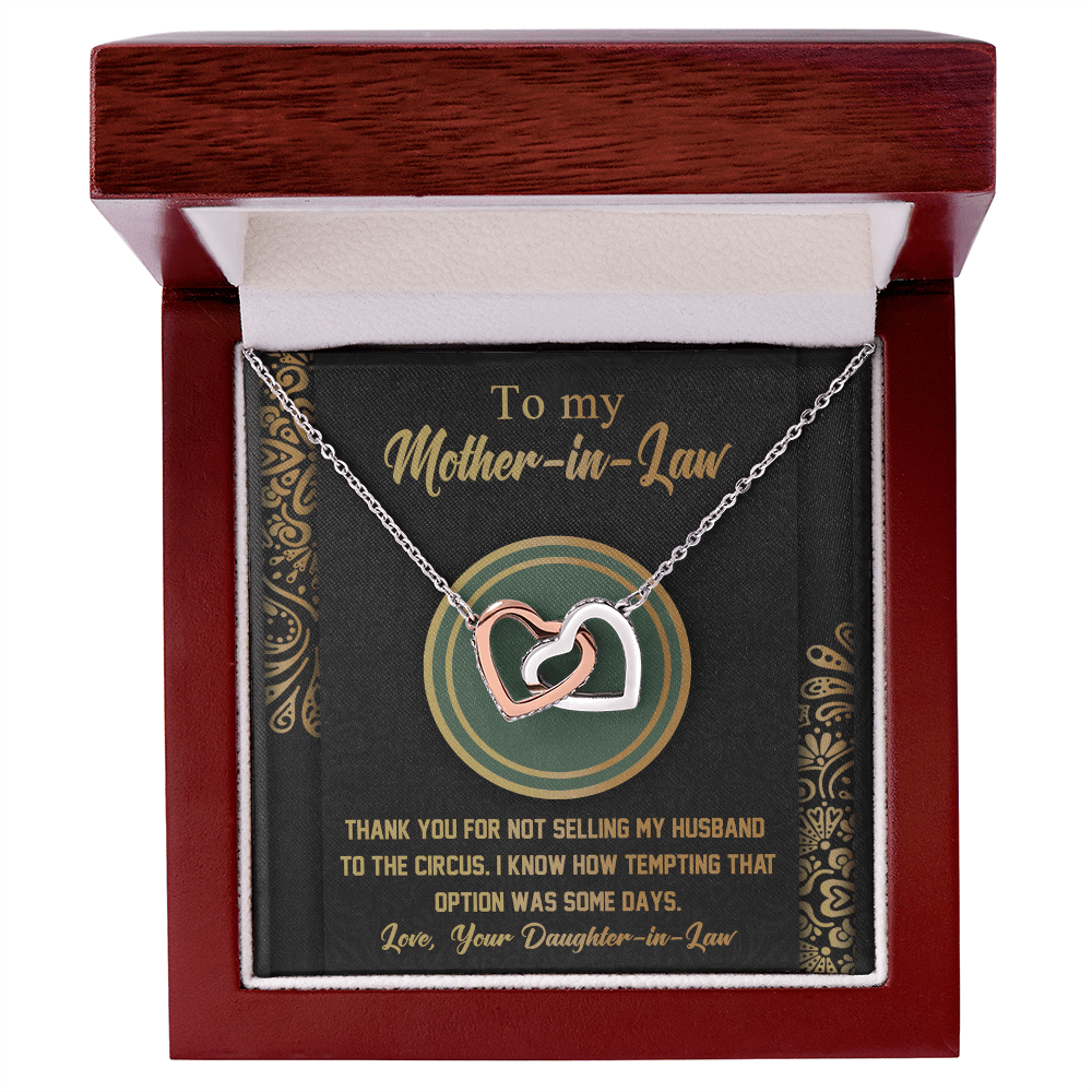 Interlocking Hearts Necklace – Funny Mother - in - Law Gift - TreasuredTale