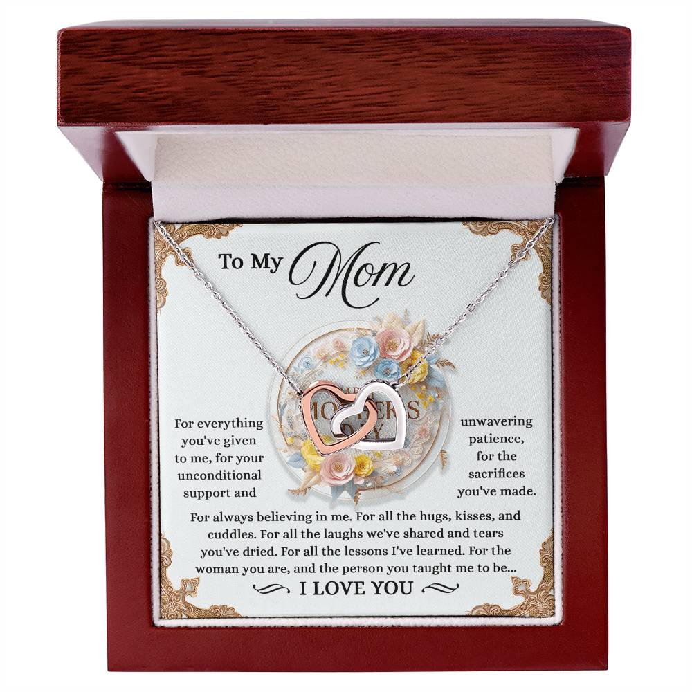 Interlocking Hearts Necklace – Sacrificing Mom Gift - TreasuredTale