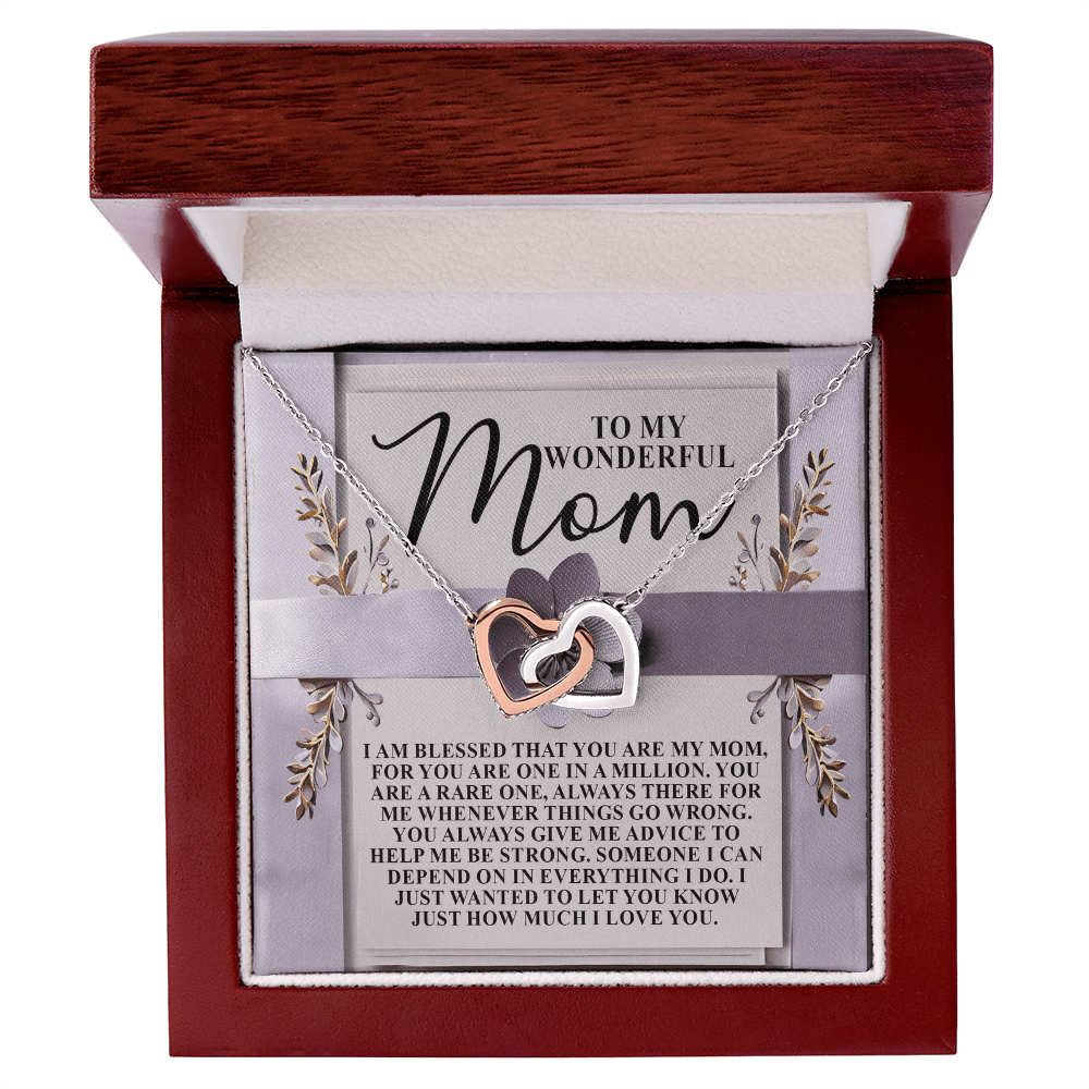 Interlocking Hearts Necklace – One - in - a - Million Mom Gift - TreasuredTale