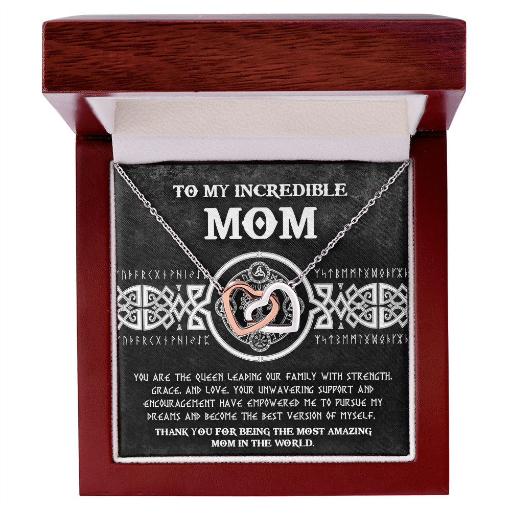 Interlocking Hearts Necklace – Queen Mom Gift of Strength - TreasuredTale