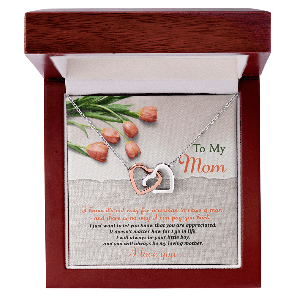 Interlocking Hearts Necklace – Gift for Mom from Loving Son - TreasuredTale