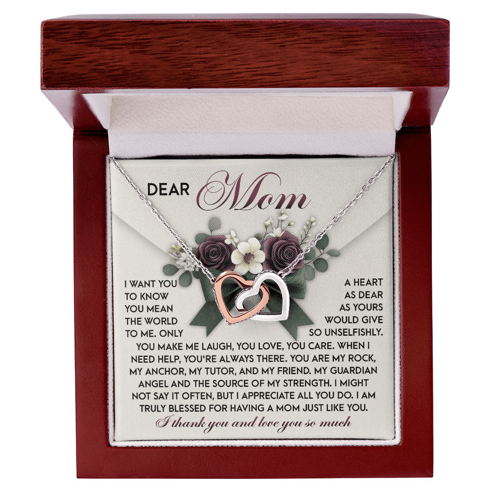 Interlocking Hearts Necklace – Mom Gift of Strength and Blessings - TreasuredTale