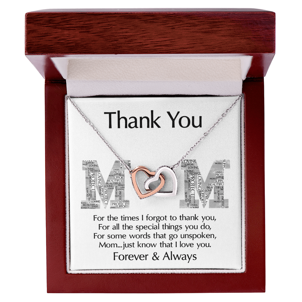 Interlocking Hearts Necklace – Thank You Mom Gift - TreasuredTale
