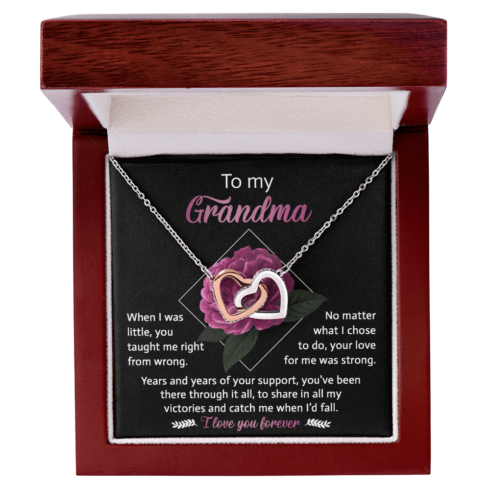 Interlocking Hearts Necklace – Gift for Loving Grandma - TreasuredTale