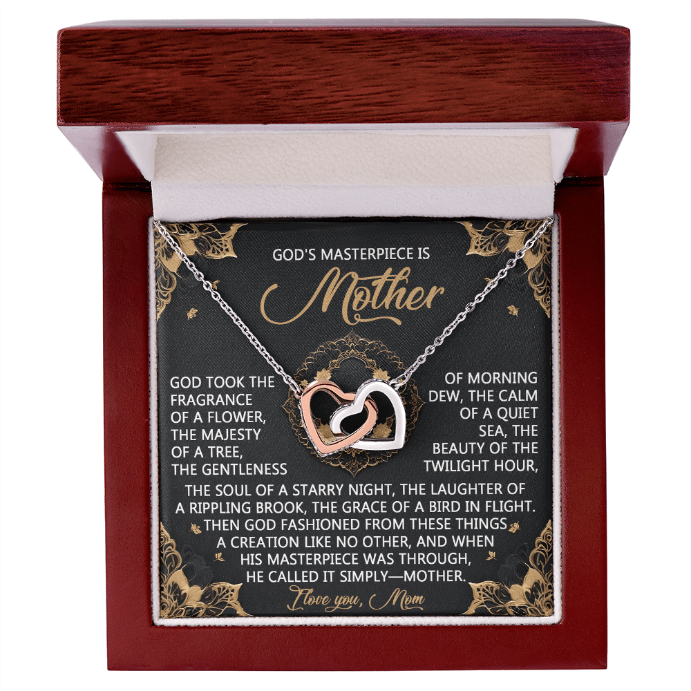 Interlocking Hearts Necklace – God's Masterpiece Mom Gift - TreasuredTale