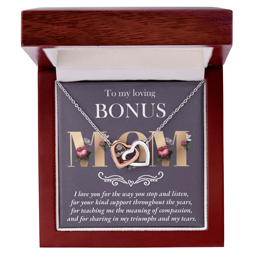 Interlocking Hearts Necklace – Bonus Mom Gift - TreasuredTale