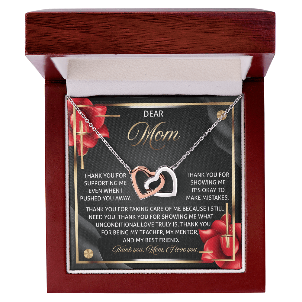 Interlocking Hearts Necklace – Unconditional Love Mom Gift - TreasuredTale