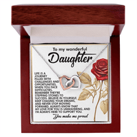 Interlocking Hearts Necklace – Proud Daughter Gift - TreasuredTale