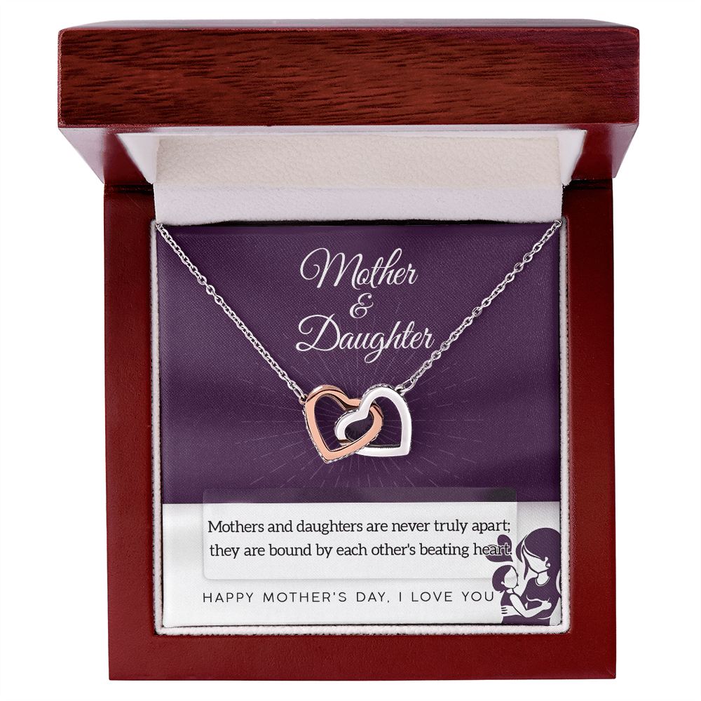 Interlocking Hearts Necklace – Mother and Daughter Gift - TreasuredTale
