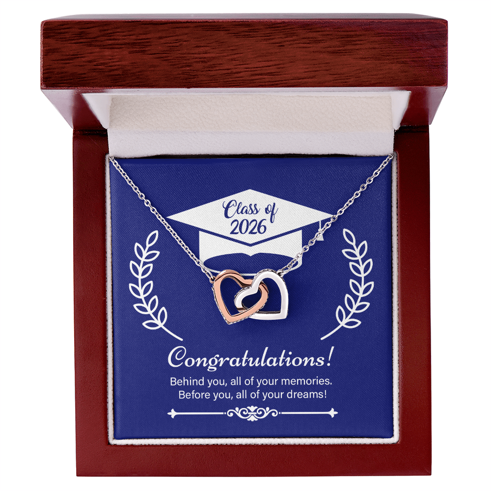 Interlocking Hearts Necklace - On Your Graduation Day